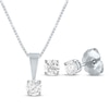 Thumbnail Image 1 of Diamond Solitaire Gift Set 1/2 ct tw 10K White Gold 18&quot; (J/I3)