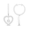 Thumbnail Image 0 of Unstoppable Love Diamond Heart Dangle Hoop Earrings 1/2 ct tw 10K White Gold