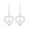 Thumbnail Image 1 of Unstoppable Love Diamond Heart Dangle Hoop Earrings 1/2 ct tw 10K White Gold