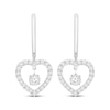 Thumbnail Image 2 of Unstoppable Love Diamond Heart Dangle Hoop Earrings 1/2 ct tw 10K White Gold