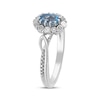 Thumbnail Image 2 of Oval-Cut Swiss Blue Topaz & Diamond Accent Swirl Ring Sterling Silver