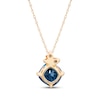 Thumbnail Image 2 of Cushion-Cut London Blue Topaz & Diamond Accent Butterfly Necklace 10K Yellow Gold 18"