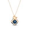 Thumbnail Image 3 of Cushion-Cut London Blue Topaz & Diamond Accent Butterfly Necklace 10K Yellow Gold 18&quot;