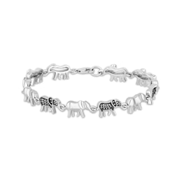 Disney Treasures The Lion King Diamond Elephant Bracelet 1/4 ct tw Sterling Silver 7.5&quot;
