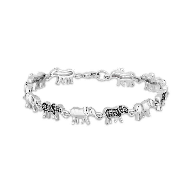 Disney Treasures The Lion King Diamond Elephant Bracelet 1/4 ct tw Sterling Silver 7.5"