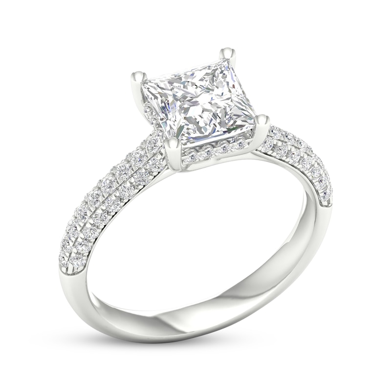 Main Image 2 of Now + Forever Lab-Grown Diamonds Princess-Cut Engagement Ring 2-1/2 ct tw 14K White Gold