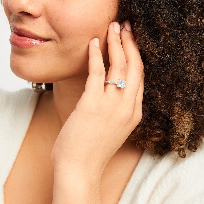 Main Image 5 of Now + Forever Lab-Grown Diamonds Princess-Cut Engagement Ring 2-1/2 ct tw 14K White Gold