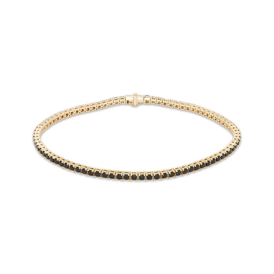 Men's Black Diamond Tennis Bracelet 5 ct tw 10K Yellow Gold 8.5"