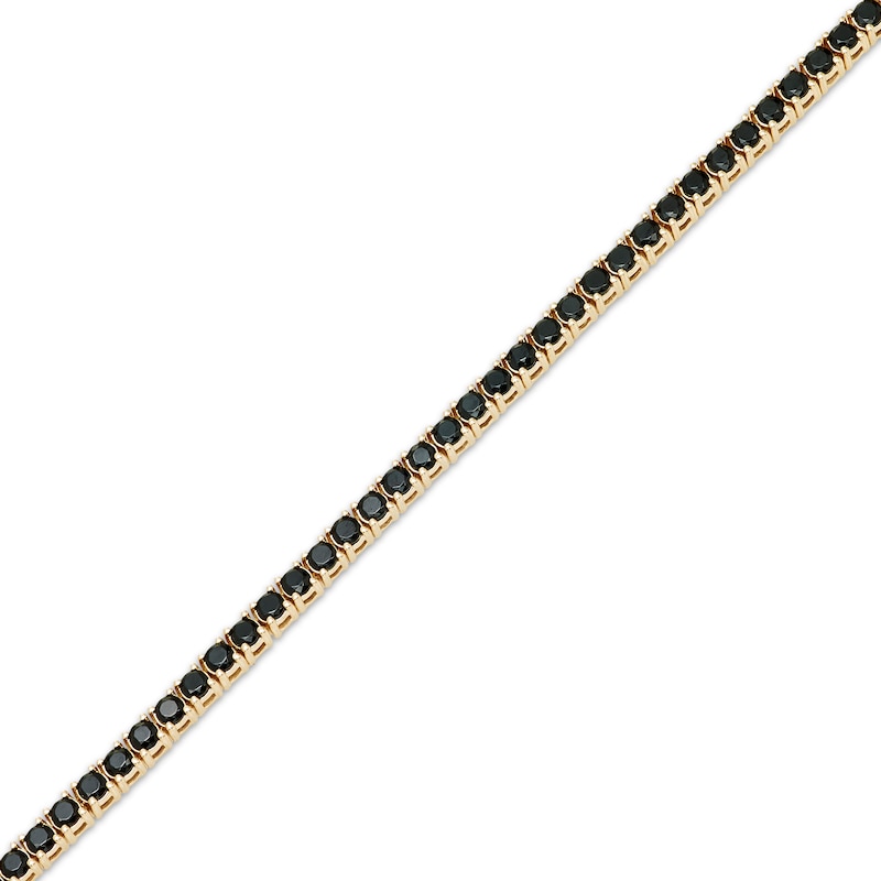 Main Image 2 of Men's Black Diamond Tennis Bracelet 5 ct tw 10K Yellow Gold 8.5"