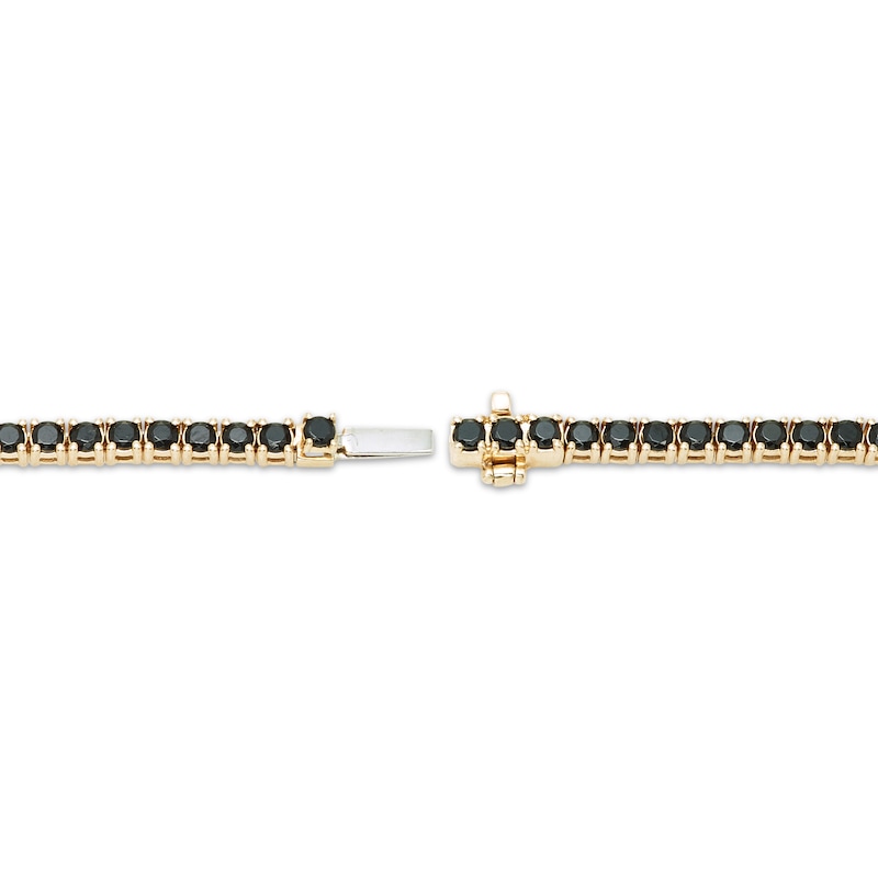 Main Image 3 of Men's Black Diamond Tennis Bracelet 5 ct tw 10K Yellow Gold 8.5"