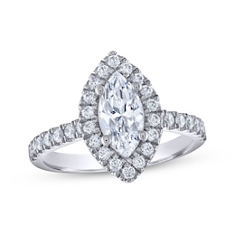 THE LEO Legacy Lab-Grown Diamond Marquise-Cut Engagement Ring 1-1/2 ct tw 14K White Gold