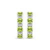 Thumbnail Image 2 of Peridot & White Lab-Created Sapphire Hoop Earrings Sterling Silver