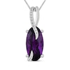 Thumbnail Image 1 of Oval-Cut Amethyst & White Lab-Created Sapphire Necklace Sterling Silver 18"