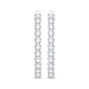 Thumbnail Image 2 of Diamond Oval Hoop Earrings 1/3 ct tw 10K White Gold