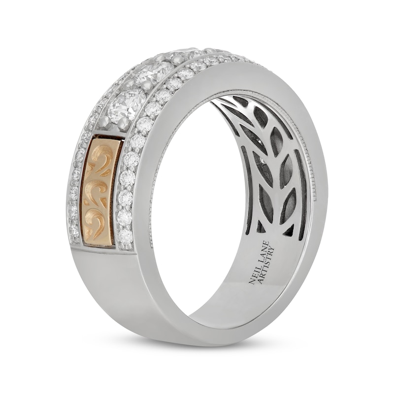 Men's Neil Lane Artistry Lab-Created Diamond Wedding Band 1-1/2 ct tw 14K Two-Tone Gold