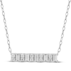 Thumbnail Image 1 of Baguette & Round-Cut Diamond Bar Necklace 1/4 ct tw 10K White Gold 18&quot;