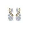 Thumbnail Image 2 of Multi-Diamond Center Twist Drop Earrings 1/5 ct tw 10K Two-Tone Gold