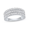Thumbnail Image 1 of Now + Forever Lab-Grown Diamonds Baguette & Round-Cut Three-Row Anniversary Ring 1-1/2 ct tw 14K White Gold
