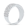 Thumbnail Image 2 of Now + Forever Lab-Grown Diamonds Baguette & Round-Cut Three-Row Anniversary Ring 1-1/2 ct tw 14K White Gold