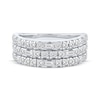 Thumbnail Image 2 of Lab-Created Diamonds by KAY Baguette & Round-Cut Three-Row Anniversary Ring 1-1/2 ct tw 14K White Gold