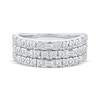Thumbnail Image 3 of Now + Forever Lab-Grown Diamonds Baguette & Round-Cut Three-Row Anniversary Ring 1-1/2 ct tw 14K White Gold