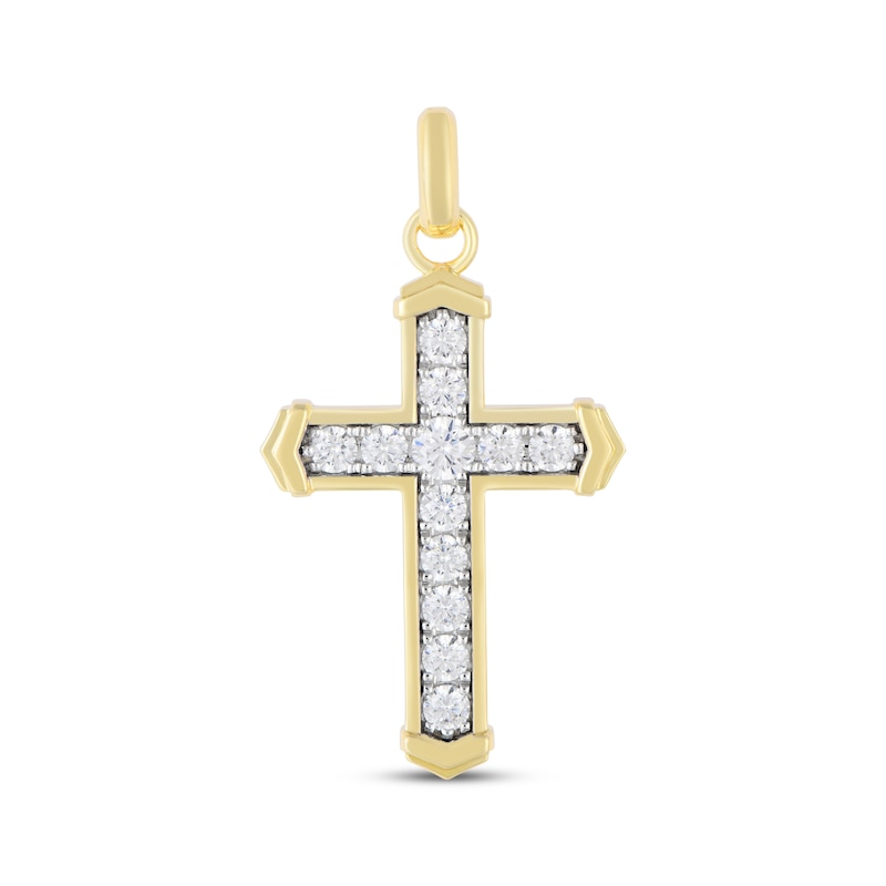 Main Image 1 of KAY Lab-Grown Diamonds Cross Charm 2 ct tw 10K Yellow Gold