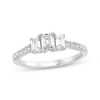 Thumbnail Image 1 of Memories Moments Magic Emerald-Cut Diamond Three-Stone Engagement Ring 1 ct tw 14K White Gold