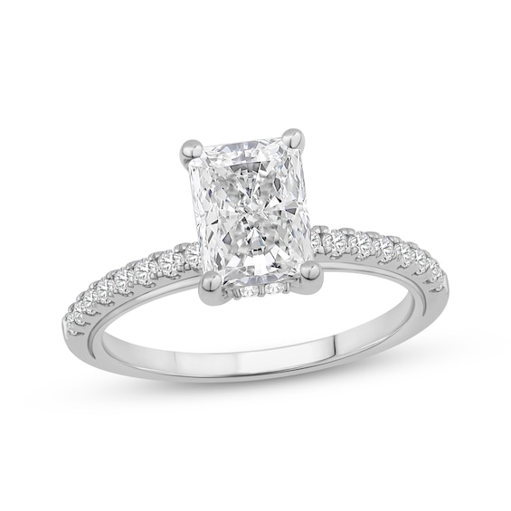Now + Forever Lab-Grown Diamonds Radiant-Cut Engagement Ring 1-7/8 ct tw 14K White Gold