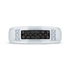 Thumbnail Image 3 of Now + Forever Men's Black & White Diamond Wedding Band 1/2 ct tw 10K White Gold