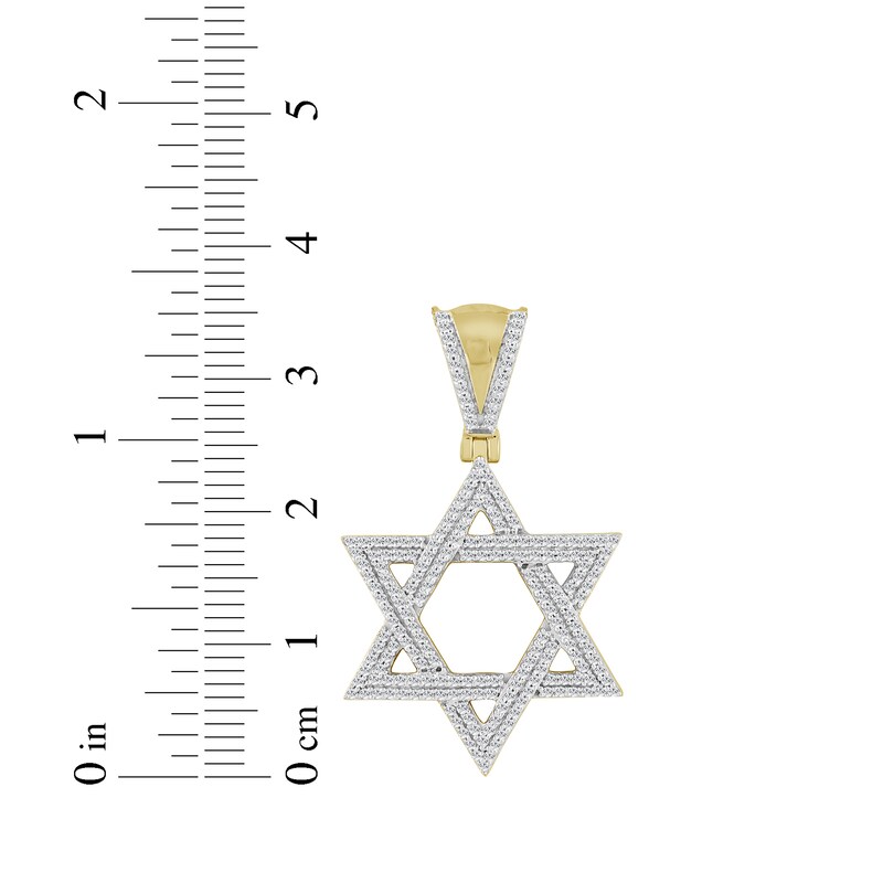 Main Image 3 of Men's Diamond Star of David Charm 1/2 ct tw 10K Yellow Gold