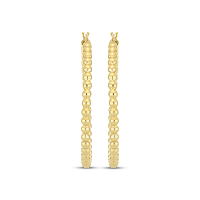 Main Image 2 of Beaded Hoop Earrings 10K Yellow Gold 30mm