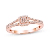 Thumbnail Image 1 of Multi-Diamond Cushion Halo Fashion Ring 1/6 ct tw 10K Rose Gold