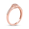 Thumbnail Image 2 of Multi-Diamond Cushion Halo Fashion Ring 1/6 ct tw 10K Rose Gold