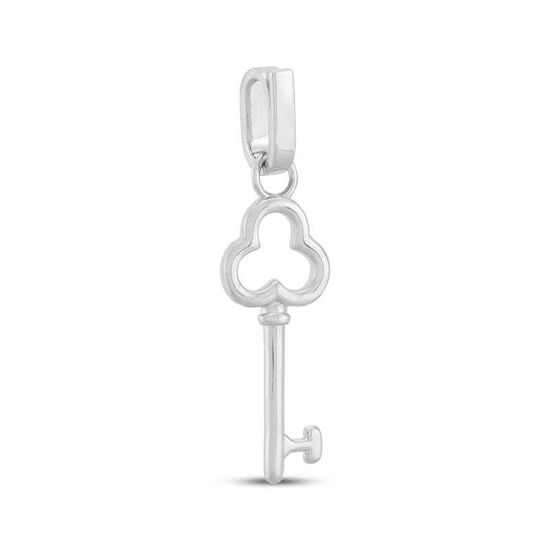 Main Image 4 of Charmed Memories Clover-Top Key Charm Sterling Silver