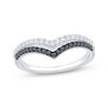 Thumbnail Image 1 of Now + Forever Black & White Diamond Two-Row Chevron Anniversary Ring 1/3 ct tw 14K White Gold