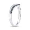 Thumbnail Image 2 of Now + Forever Black & White Diamond Two-Row Chevron Anniversary Ring 1/3 ct tw 14K White Gold
