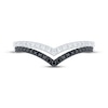 Thumbnail Image 3 of Now + Forever Black & White Diamond Two-Row Chevron Anniversary Ring 1/3 ct tw 14K White Gold