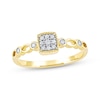 Thumbnail Image 1 of Multi-Diamond Cushion Frame Promise Ring 1/10 ct tw 10K Yellow Gold