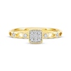 Thumbnail Image 3 of Multi-Diamond Cushion Frame Promise Ring 1/10 ct tw 10K Yellow Gold