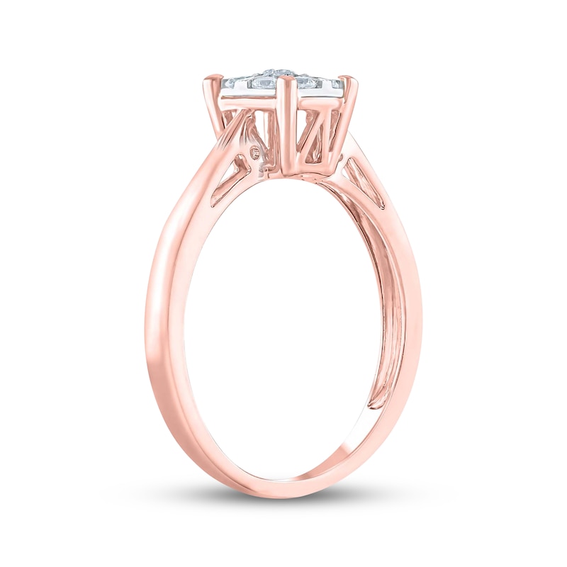 Main Image 2 of Multi-Diamond Promise Ring 1/5 ct tw 10K Rose Gold