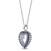 Thumbnail Image 2 of Blue Sapphire & Diamond Heart Necklace 1/10 ct tw Round-cut 10K White Gold 18"