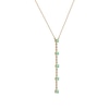 Thumbnail Image 2 of Emerald & Diamond Drop Necklace 1/20 ct tw Round-cut 10K Yellow Gold 18&quot;