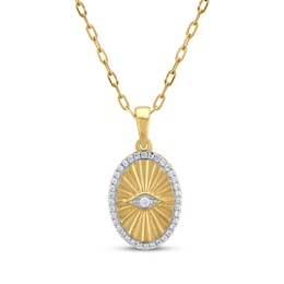 STUDIO BY KAY Evil Eye Necklace 1/5 ct tw 10K Yellow Gold 18"
