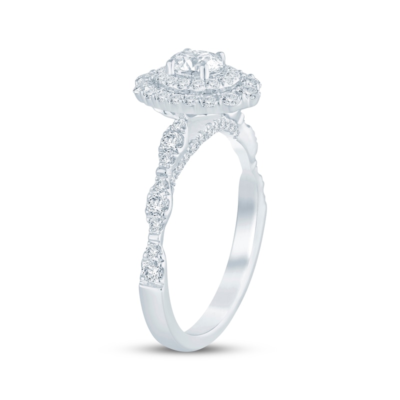 Main Image 2 of Now + Forever Oval-Cut Diamond Double Halo Engagement Ring 7/8 ct tw 14K White Gold