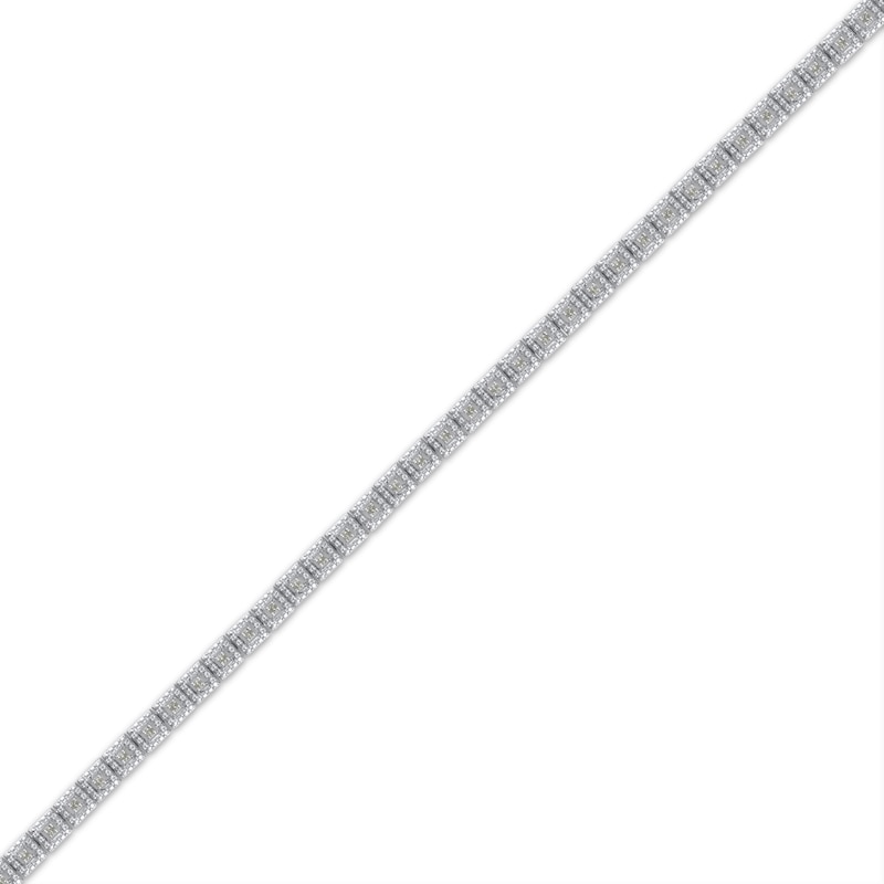 Main Image 2 of Diamond Square Link Bracelet 1/4 ct tw Sterling Silver 7.5&quot;