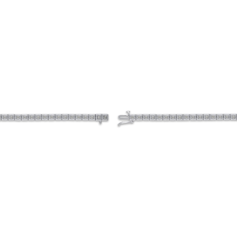 Main Image 3 of Diamond Square Link Bracelet 1/4 ct tw Sterling Silver 7.5&quot;