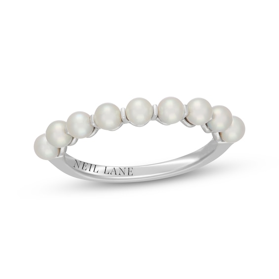 Neil Lane Cultured Akoya Pearl Anniversary Ring 14K White Gold