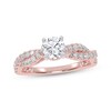 Thumbnail Image 1 of Now + Forever Lab-Grown Diamonds Round-Cut Twist Shank Engagement Ring 7/8 ct tw 14K Rose Gold