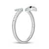 Thumbnail Image 2 of Black & White Diamond Snake Bypass Ring 1/6 ct tw Sterling Silver
