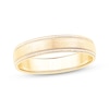 Thumbnail Image 1 of Now + Forever Brushed Milgrain Wedding Band 10K Yellow Gold 4mm